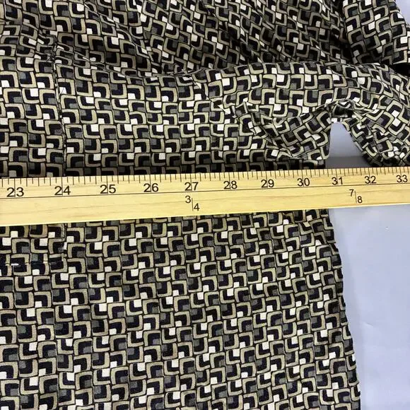 Manhattan Co Men’s Button Geometric Tan Green Casual Shirt Rayon US 3X Vintage - Picture 8 of 9